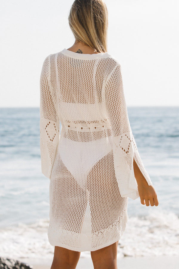Hollow Flared sleeves Swimwear Cover Up