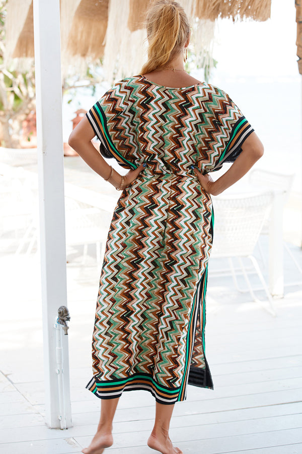V Neck Print Swimwear Cover Up