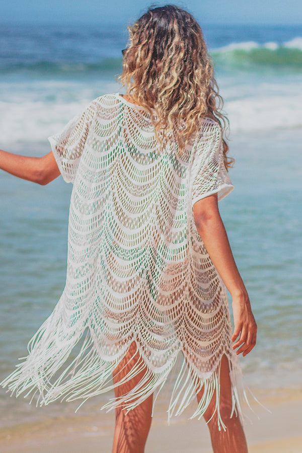 Hollow Tassel Lace Swimwear Cover Up