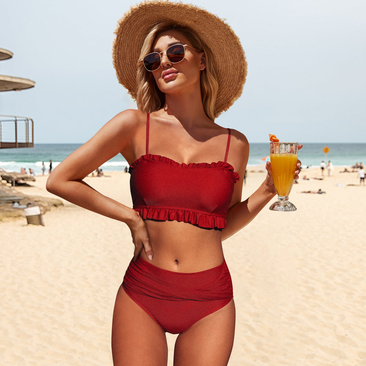 Stringy Selvedge Cross Front Bikini Set