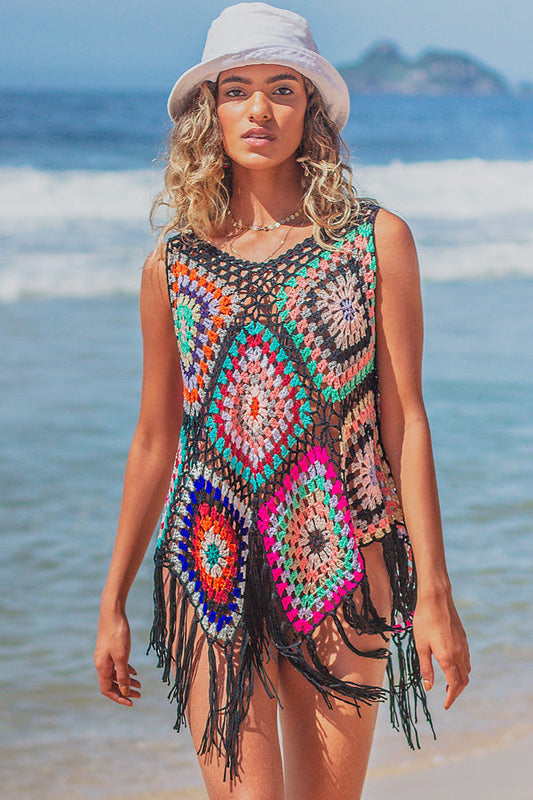 Knitting Tassel Hollow Sexy Swimwear Cover Up