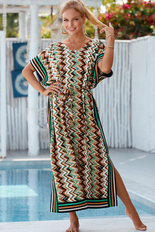 V Neck Print Swimwear Cover Up