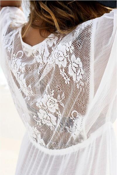 Side Slit White Cover Up