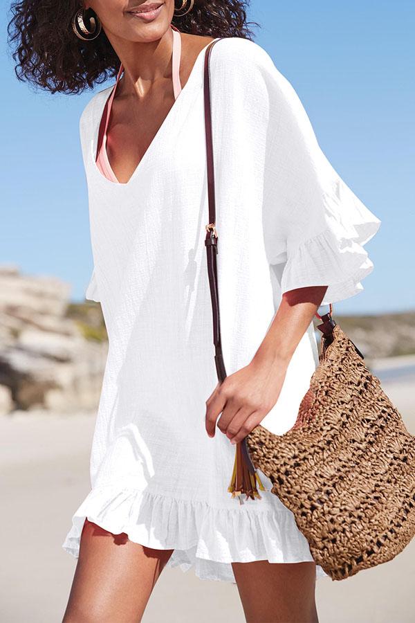 Solid Color Swimsuit Cover Up