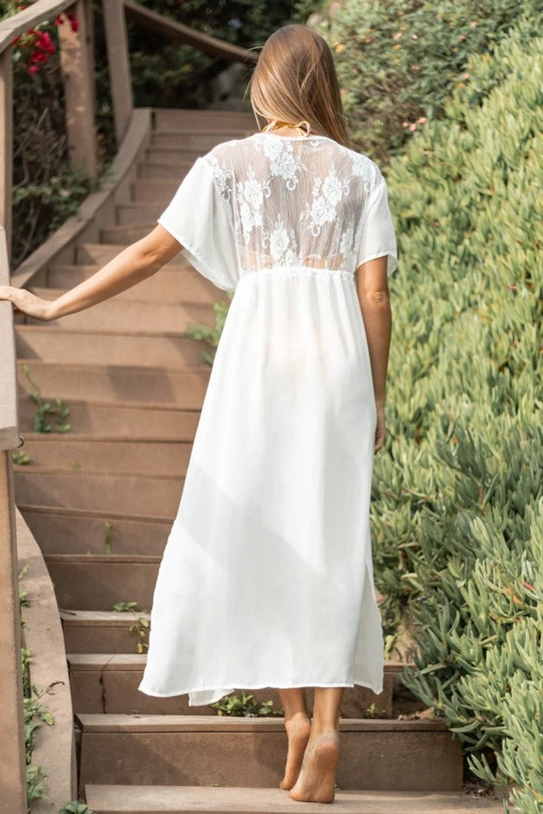 Side Slit White Cover Up