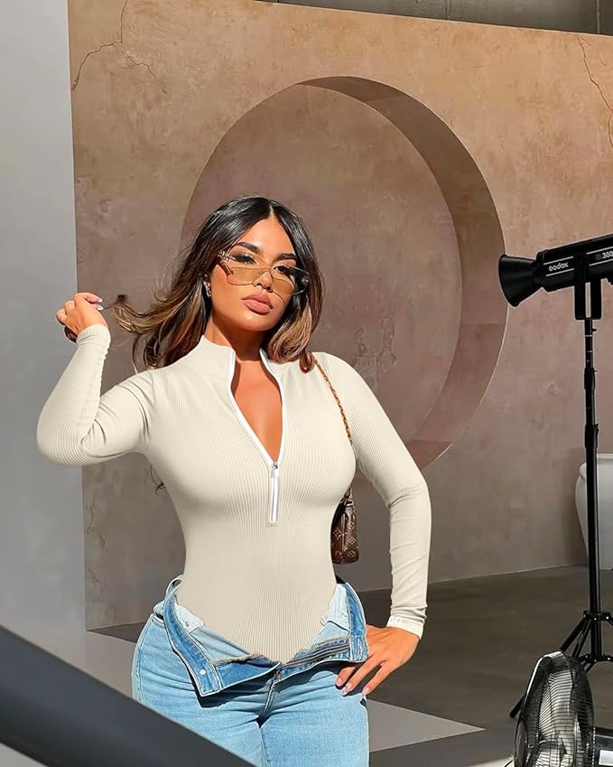 Snatched Glam Zip Body Suit Set