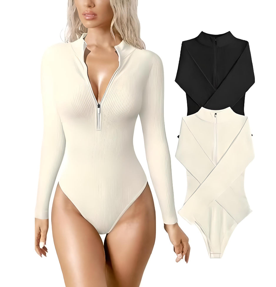 Snatched Glam Zip Body Suit Set