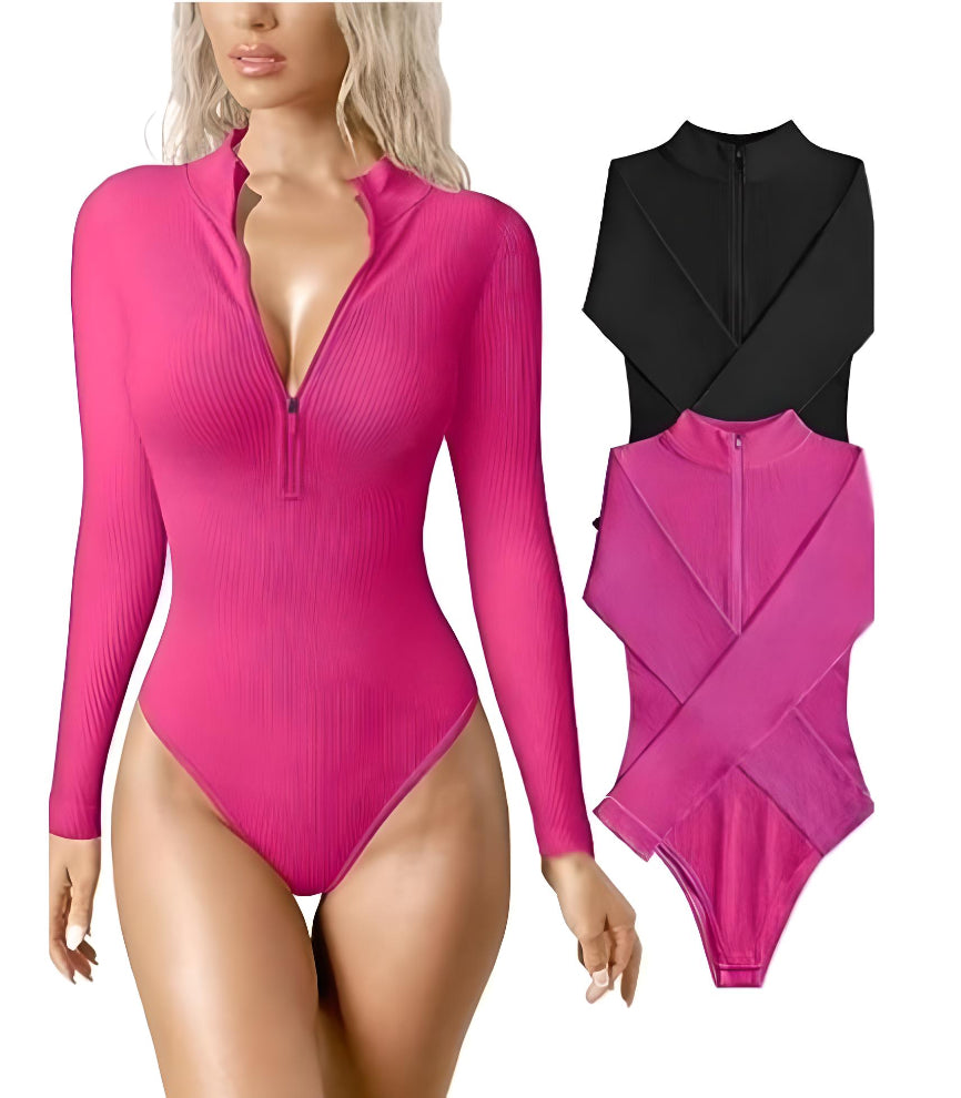 Snatched Glam Zip Body Suit Set