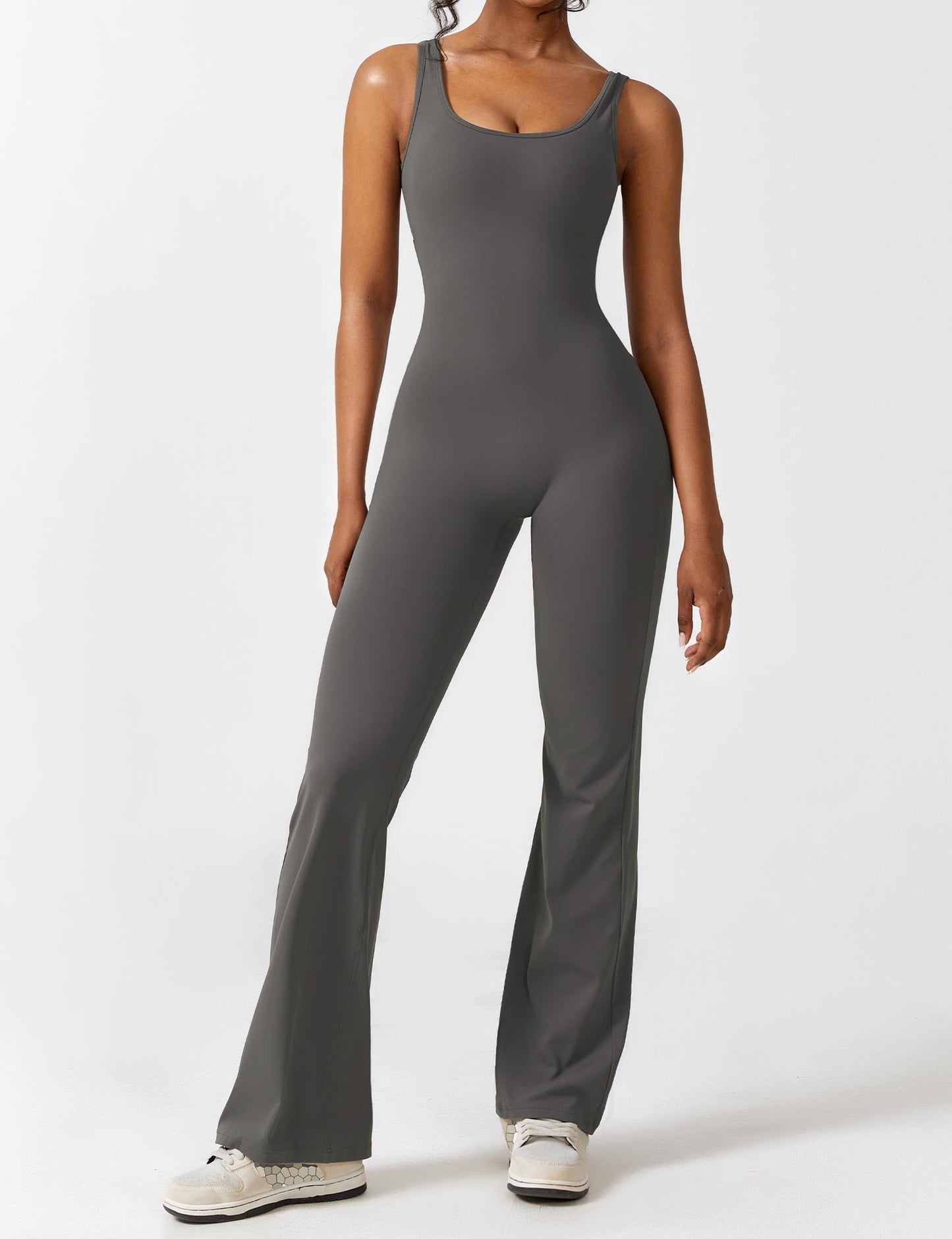 V-Back Flared Jumpsuit