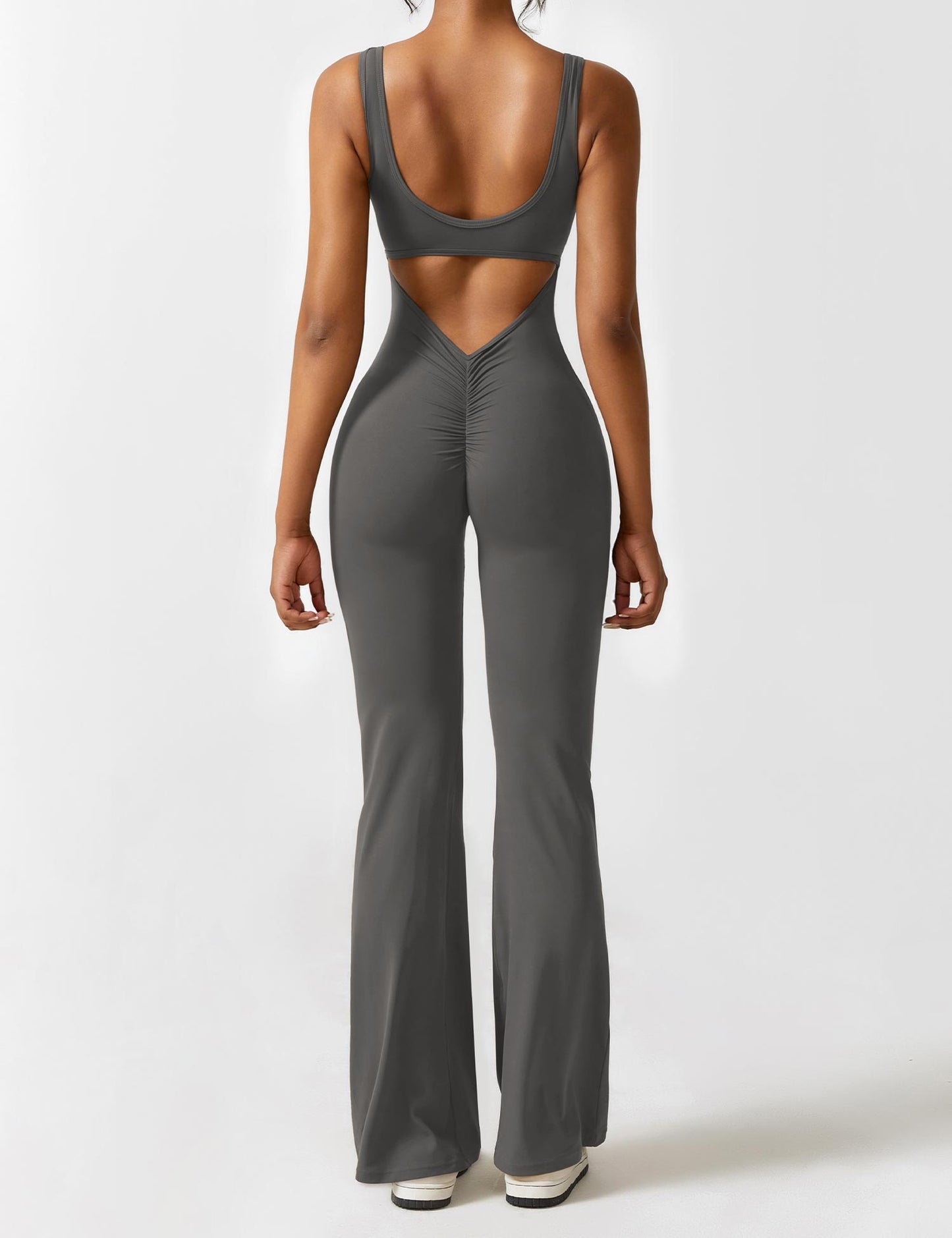 V-Back Flared Jumpsuit